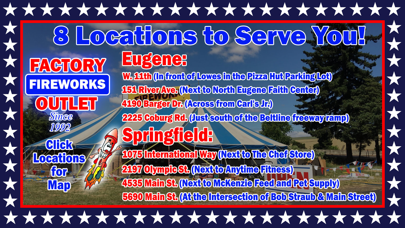 Factory Fireworks Outlet Eugene / Springfield Oregon